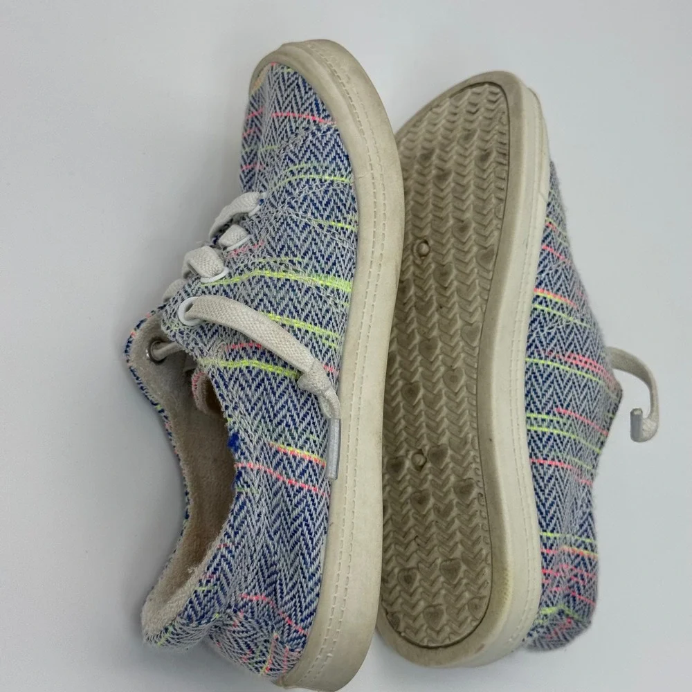 Lil‎ Lollies Girls Size 8M Blue Multi Chevron Textile Comfort Fit Sneakers